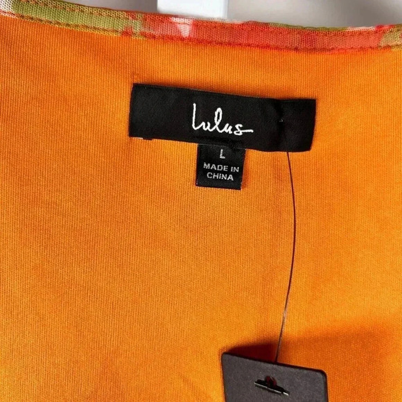 Lulu’s Alluring Impression Size Large Orange Floral Mesh Bustier Corset Top - Picture 5 of 7